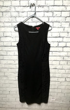 Merona, Women M, Black Sleeveless Bodycon Stretch Lace Side Office Career Dress