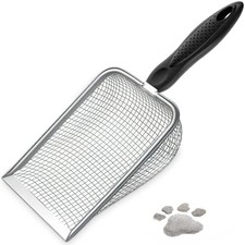 UMUACCAN Cat Litter Scoop,Sturdy Cleaner Corner 1 pcs, Black