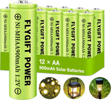 AA Rechargeable Batteries Solar Battery for Solar Lights (AA 900Mah 12 Pack) 1.33 per gallon