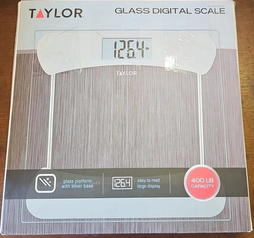 New Open Box Taylor Glass Digital Scale 400Lb Capacity Bathroom