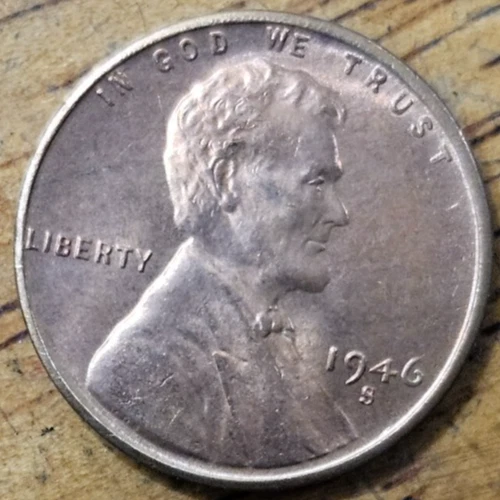1946 S Lincoln Wheat One Cent 1c Coin Red BU #AB926