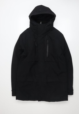 George Herren Schwarz XS Parka Jacke Kapuze Polyester Wintermantel