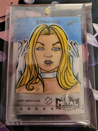 1/1  Emma Frost 2020 Marvel Metal Universe Sketch Card Etch Card Rich Hennemann
