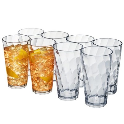 US Acrylic Optix Plastic Reusable Drinking Glasses (Set of 20 Ounces, Clear