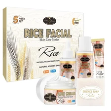 AICHUN BEAUTY Organic Rice Facial Skin Care Set 100g+100ml+40ml+50ml+25ml 5PCS