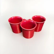 Fiesta SCARLET RED Coffee Mug Cup O Ring Handle  Fiestaware HLC Set Of 3