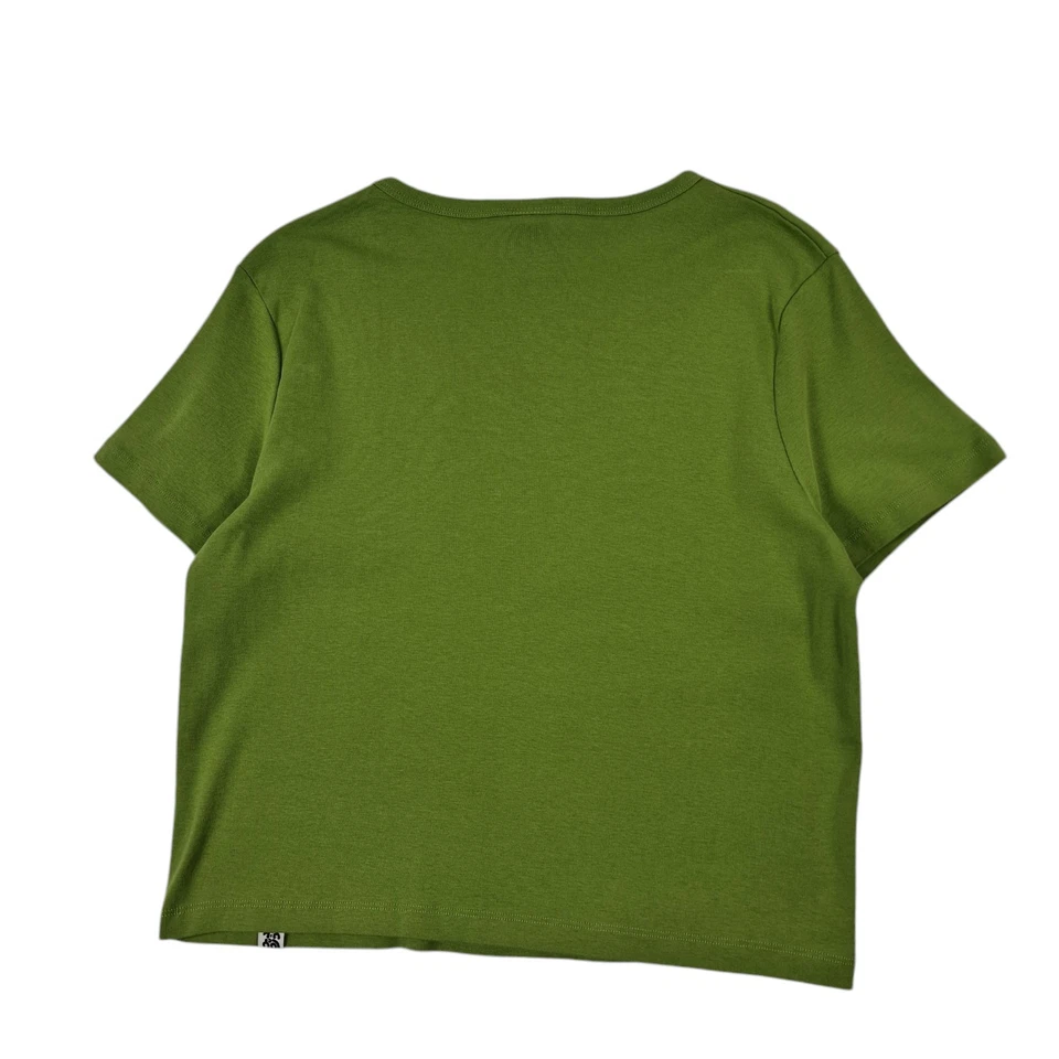 Camiseta para mujer Lucy & Yak talla grande Love Trip verde algodón orgánico Foto 4 de 4