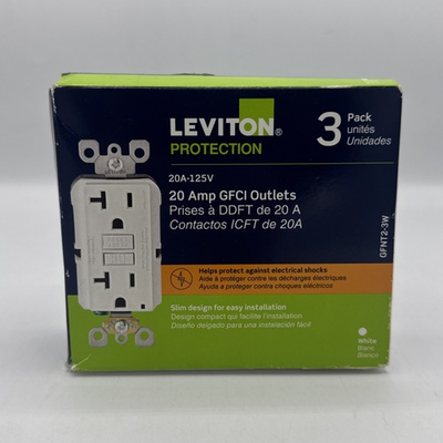#ad #ad Leviton GFNT23W GFCI Outlet Receptacle White 3 Pack $29.99