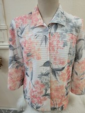 SIZE 14P ALFRED DUNNER Multi Colored Long Sleeve Blazer INVPV1953