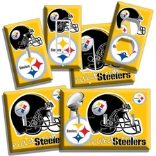 PITTSBURGH STEELERS FOOTBALL TEAM LIGHT SWITCH OUTLET WALL PLATE SPORT ART DECOR