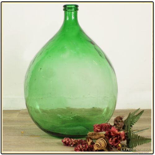 Damigiana in vetro da 54 litri antica vecchio boccione verde da per giardino  - Foto 1 di 6