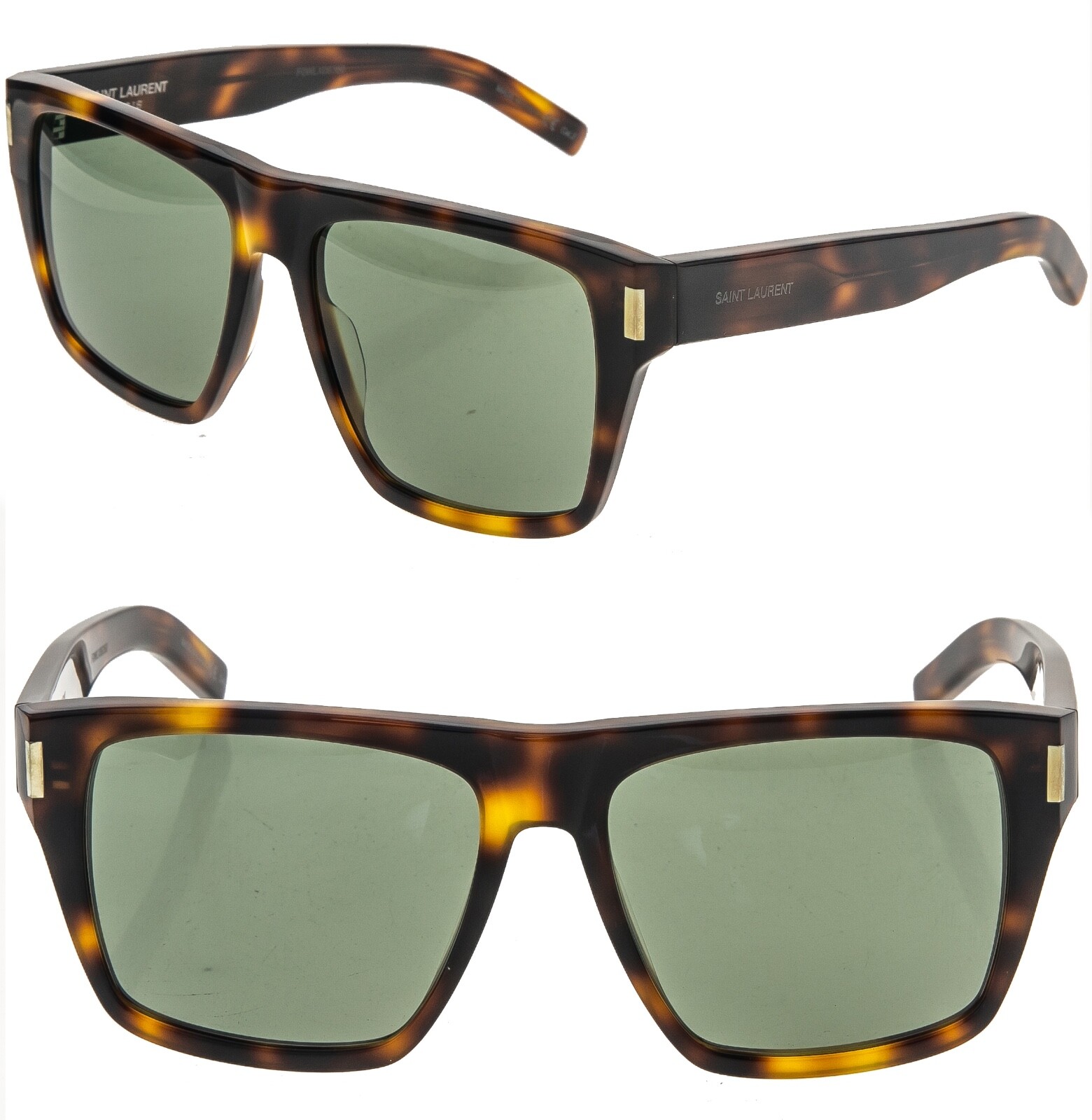 Occhiali da sole SAINT LAURENT SL424 003 marrone verde rettangolari unisex audaci 424