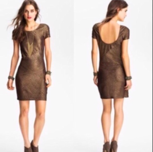 bronze bodycon dress