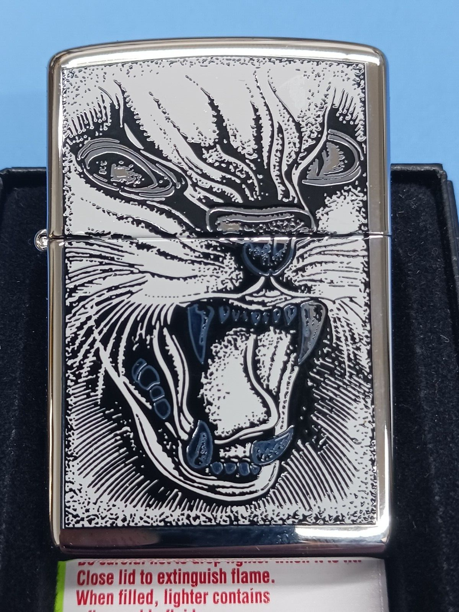 Zippo Feline Frenzy High Polish Chrome 21136 | eBay
