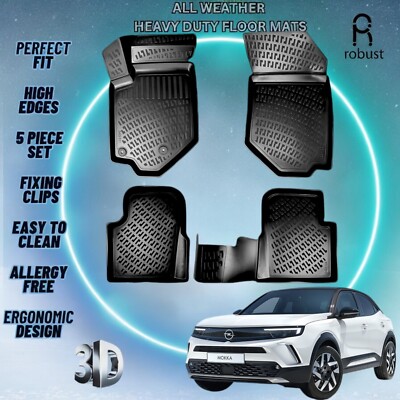 Custom Car Floor Mats Fits Opel Mokka 2020-2025 TPE Rubber All Weather 3d Liners