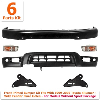 Front Primed Bumper n Valance & headlights w Brackets For 1999-02 Toyota 4Runner