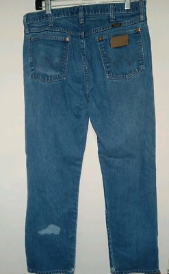 VINTAGE 80s Wrangler Model 13MWZ Mens Denim Jeans 34x30 USA