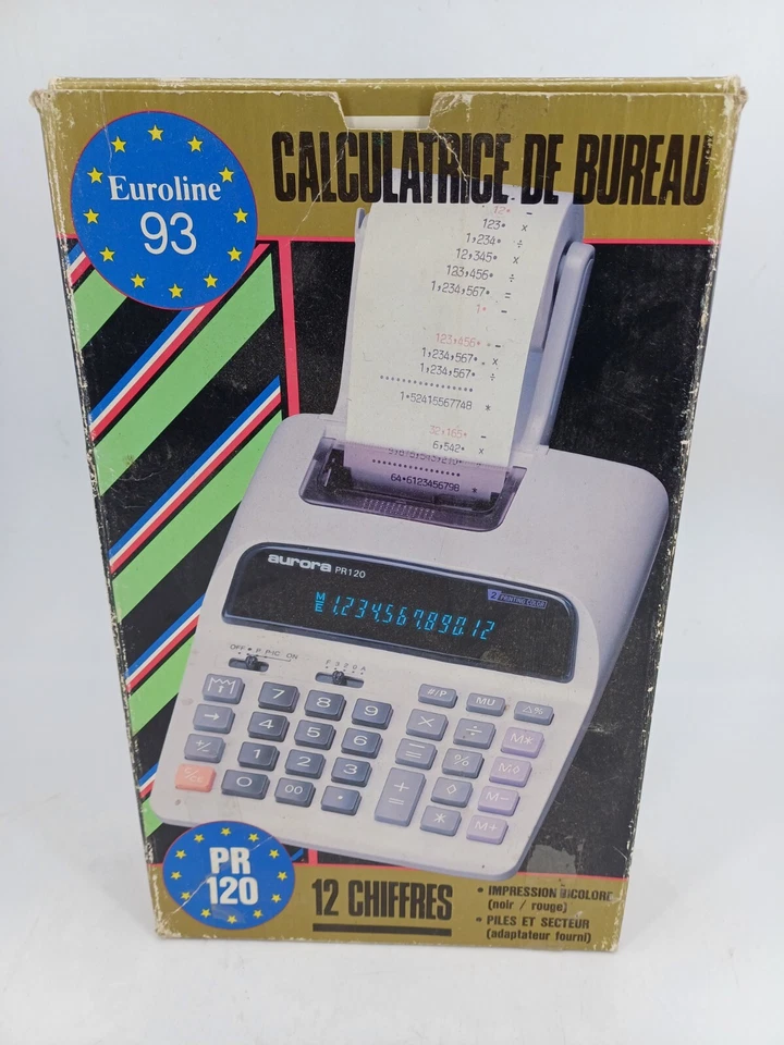 CALCULATRICE D'IMPRESSION AURORA PR120 FONCTIONNE IDEM SHARP CANON VINTAGE - Photo 2/4