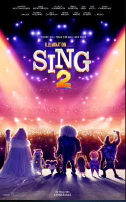 Sing 2 - Original DS Movie Poster 27x40 - 2021 Advance, Double Sided, Rolled.