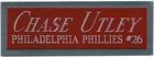 CHASE UTLEY PHILLIES NAMEPLATE FOR AUTOGRAPHED Signed Baseball Display CUBE CASE