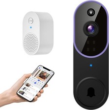 1080p Wireless Doorbell Camera with Receiver, Smart AI Human Detection