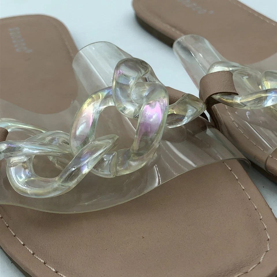 Sandalias de bambú para dama transparentes sin cordones punta abierta MUJERES talla 9 Foto 3 de 4