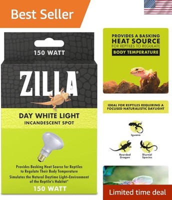 Long-Lasting 150W White Spot Incandescent Bulb for Reptile Terrariums