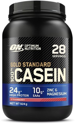 Optimum Nutrition 100 % Gold Standard Casein, 924 g (2 lb) Dose, Strawberry Deli