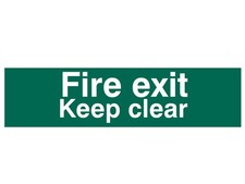 Image of Scan Fire Exit Keep Clear Text Only - PVC Sign 200 x 50mm SCA5206