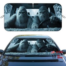 Car Windshield Sunshades - Sasquatch Snow Monster 59"L x 31.5"W Funny Bigfoot
