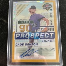 2024 Panini Prospect Edition Gold Prizm Signatures /10 Cade Denton #142 Auto