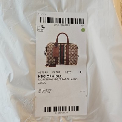 GUCCI Ophidia Medium Boston $2600 Beige/Brown Top Handle Bag New