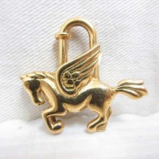 Hermes 1993 Limited Edition Pegasus Padlock Charm Gold