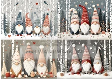 Nordic Gnomes | A4 Rice Paper | Paper for Decoupage | Decoupage Central