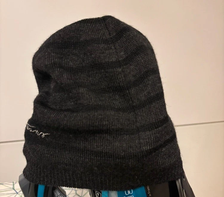 Armani Jeans Damen Winter Mütze Beanie Wolle & Polyacryl Grau/Schwarz Neu - Bild 3 von 4