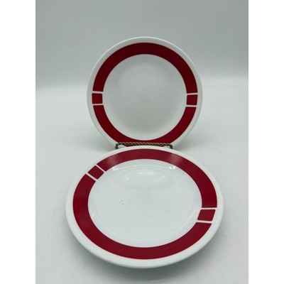 4 Corning Corelle Urban Red 6.75'' Bread Butter  Dessert Plates  