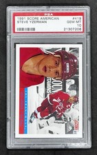 Steve Yzerman Red Wings 1991 Score American NHL Hockey Card #419 PSA 10 GEM MINT