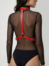Woman adjustable Vegan Leather Layering Harness - Gothic Punk Fashion Accessory