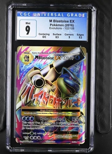 O/C Error Pokemon M Blastoise EX Full Art 102/108 XY Evolutions #102 Mega Cgc 9