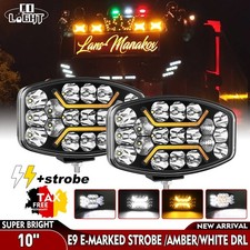 2x LED Zusatzscheinwerfer 120W 12000lm Fernlicht Weiß/Orange Blinklicht ECE LKW