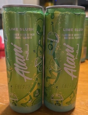 2x Alani Nu Lime Slush Energy Drink 12oz Cans Zero Sugar 200mg Caffeine
