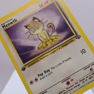 Pokemon TCG - Meowth 56/64 Jungle Common 1st Edition WOTC 1999 - EXC/NM