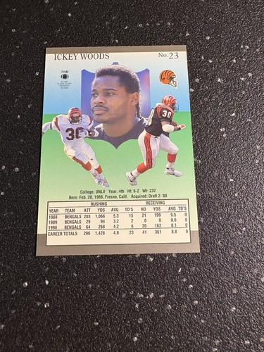 1991 Fleer Ultra - Ickey Woods #23 NFL Cincinnati Bengals Running Back - Picture 2 of 2