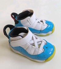 Nike Air Jordan 6 Rings Toddler Sneakers Size 5C White Light Blue Fury-Cyber