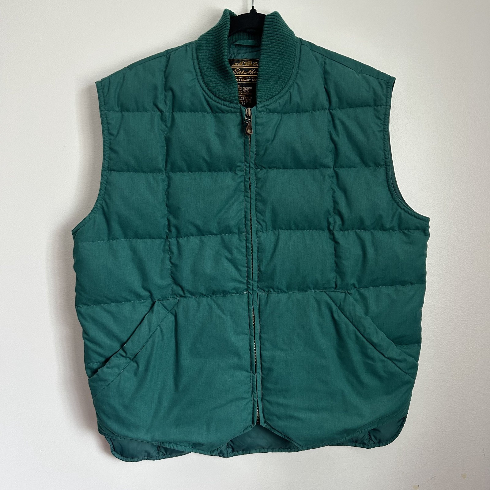 Vintage Eddie Bauer Skyliner Green Down Puffer Vest Mens Medium