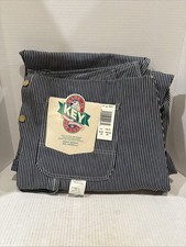 Vintage KEY Imperial Aristocrat Overalls Bibs Striped Denim New With Tags 44x29