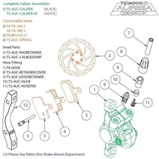 Tektro Bicycle Cycle Bike Spares Auriga Comp Master Piston Seal Black