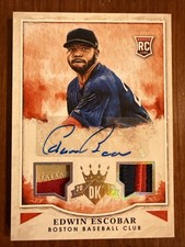 Edwin ESCOBAR🔥2015 Panini Diamond Kings RC Dual Patch AUTO #160 7/10 Red Sox💥