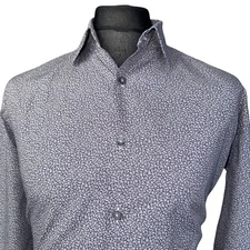 PAUL SMITH Shirt Mens 16.5 Fits as LARGE (42") Long Sleeve Purple Floral Design