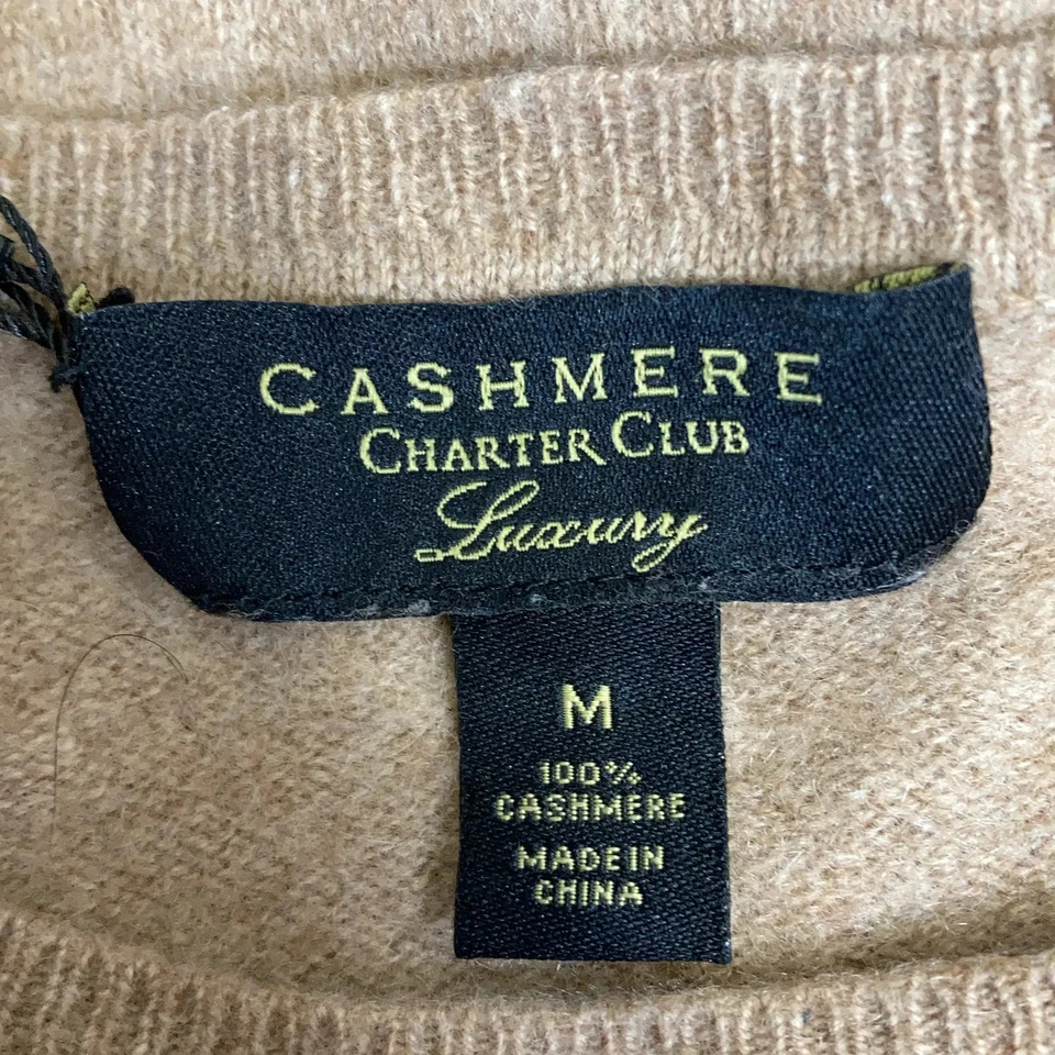 Cashmere by Charter Club, pull en tricot, taille : M, beige, cachemire #nZt - Photo 3/4